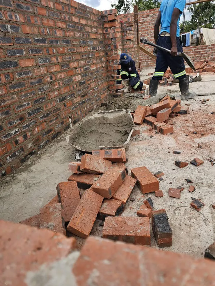 BraFix bricklaying work in progress